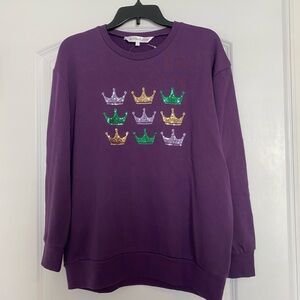 Elegant Purple Crown Women's Sweatshirt